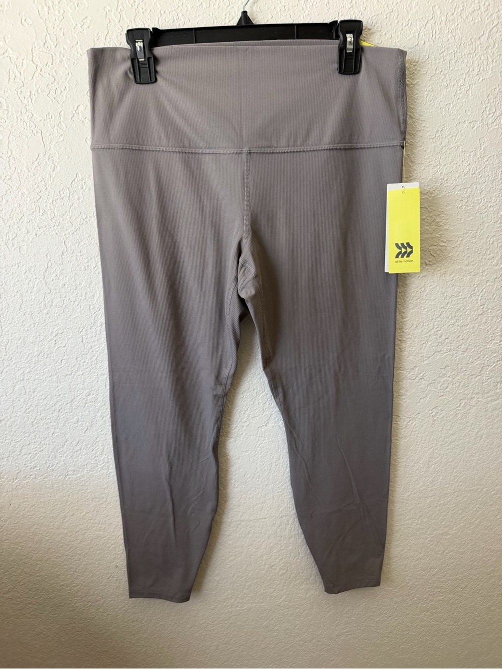 all in motion Gray High-Waist Ribbed Leggings~ NWT XL